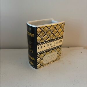 Art Deco Book Vase - Black and Gold